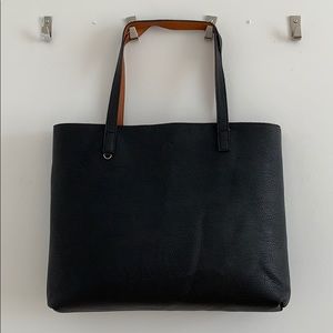 Black Faux Leather Purse with Two Pouches Included